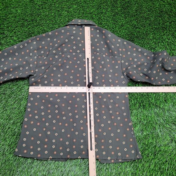 Vintage 90s Hippie Polka-Dot Button Shirt Womens Small 18x25 - Picture 6 of 9